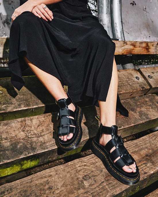Sandalias Negras Dr. Martens Mackaye Strap Mujer Negros MX-32976